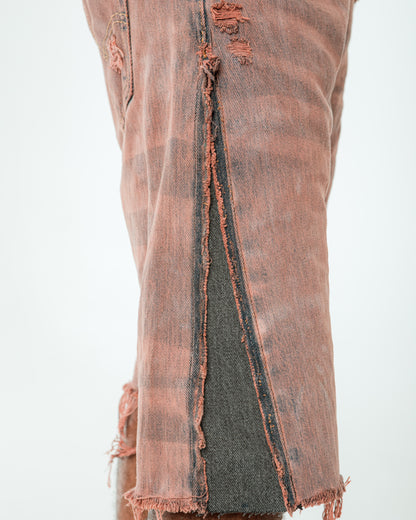 "VIOLET WASHED" FADED JORTS