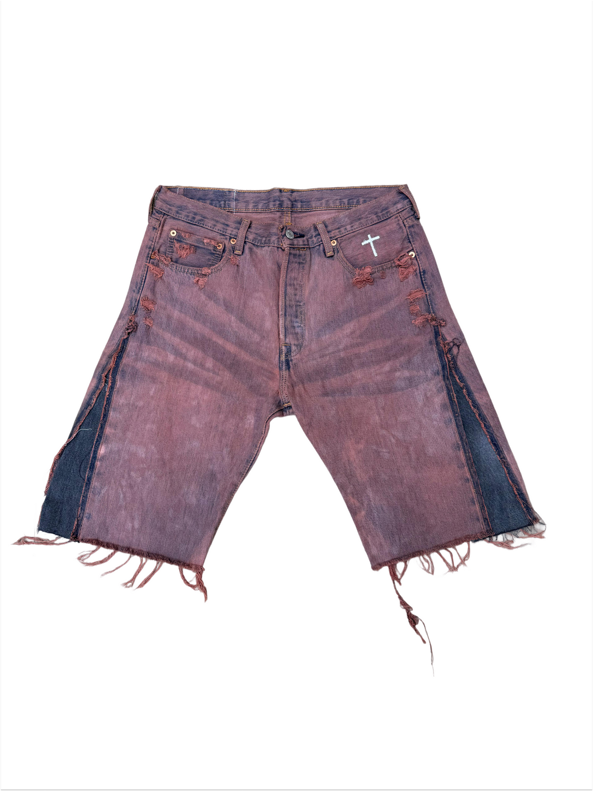 "VIOLET WASHED" FADED JORTS