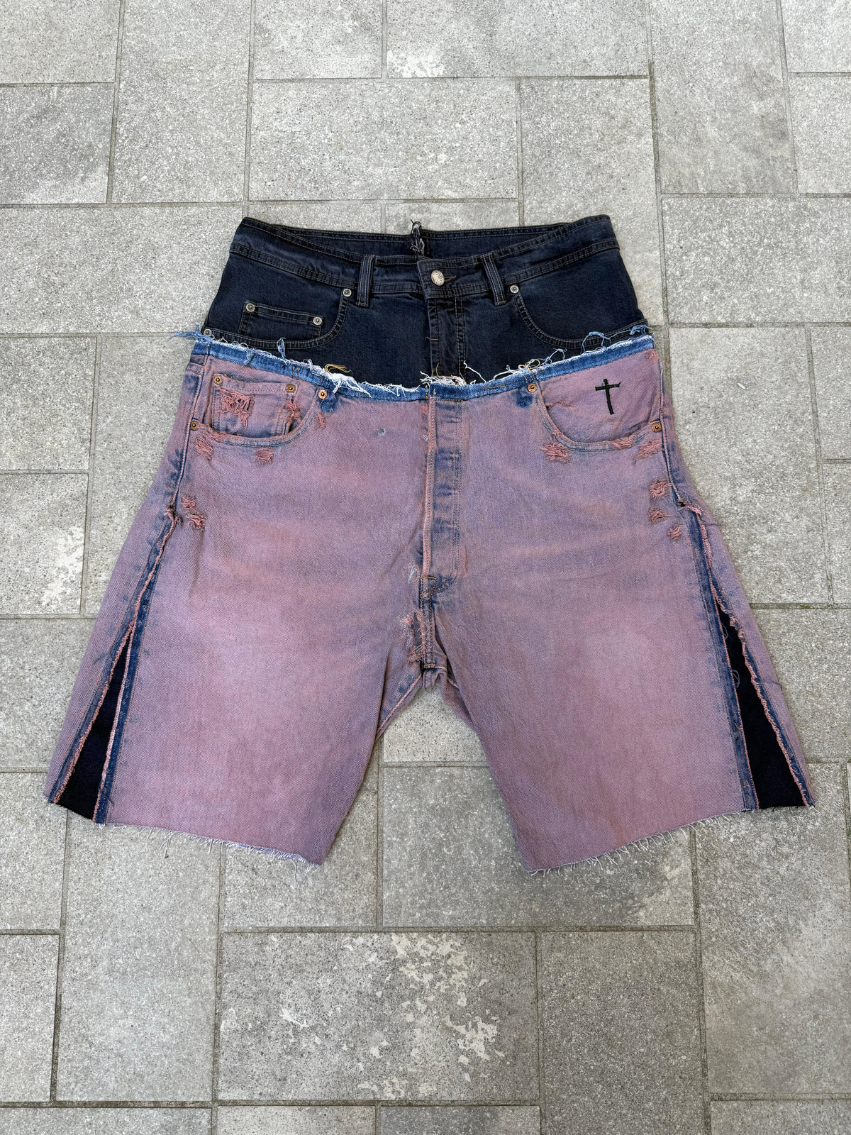 DOUBLE WAIST “BROWN WASHED” JORTS