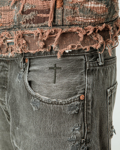 “BLACK WASHED” JORTS