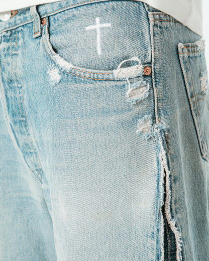 “LIGHT BLUE” WASHED JORTS