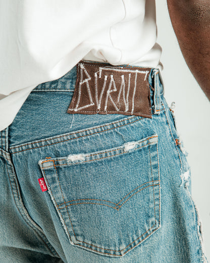 “LIGHT BLUE WASHED” JORTS