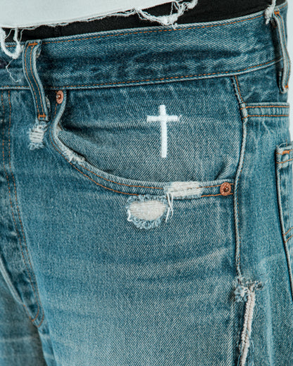 “DARK BLUE” WASHED JORTS