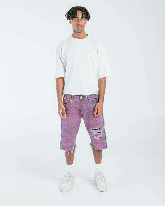 “ULTRA VIOLET” DISTRESSED JORTS