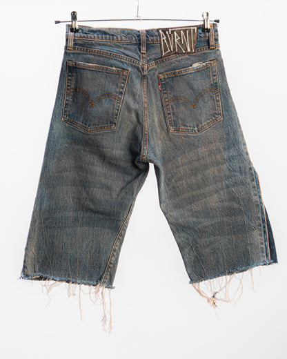 “BROWN WASHED” DISTRESSED JORTS