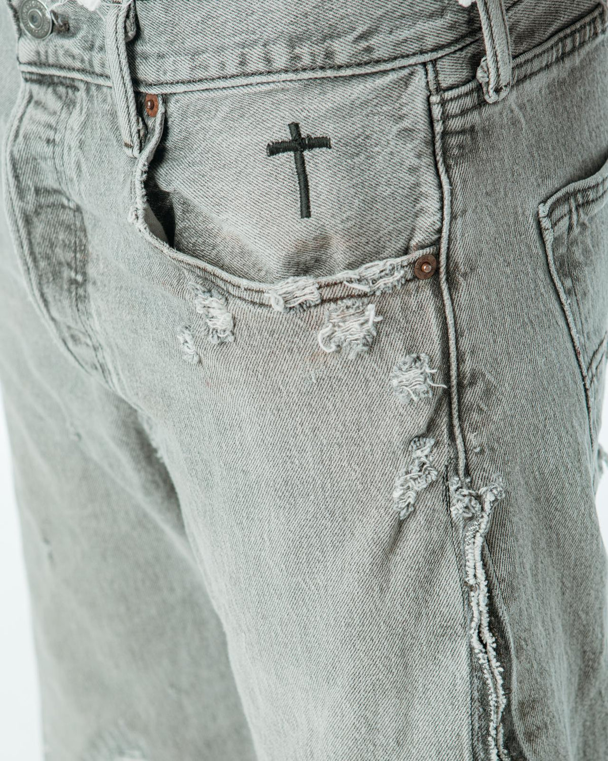 “FADED GREY” JORTS