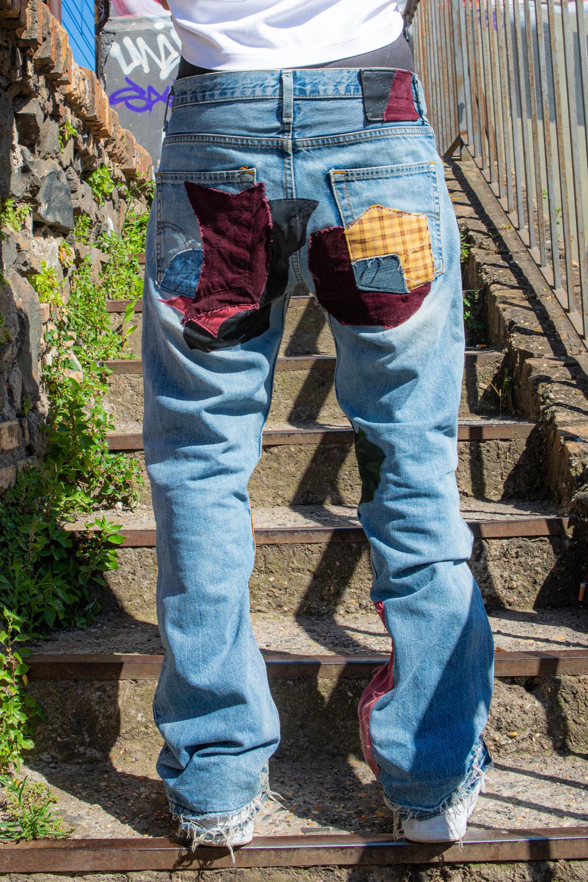 “LEATHERSTORM” PATCHWORK DENIM