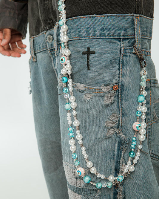 Double pocket chain (All eyes - Blue)